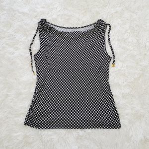 Ny&Co Ruched Tie Printed Tank Top